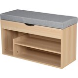 HOMCOM Lesena klop z oblazinjenim sedežem in skritim predalom, za predsobo/vhod, 80 x 30 x 48 cm, 2 v 1, omara za čevlje, lesena klop z oblazinjenim sedežem in skritim predalom, 80 x 30 x 4, (20745483) Cene