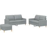  3-dijelni set sofa s jastucima svjetlosivi od tkanine | shoptok.hr