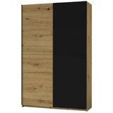 P & B omara z drsnimi vrati, črna, barve hrasta | Shoptok.si