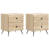  Noćni ormar s ladicama 2 pcs Hrast sonoma 43 x 34 5 x 47 5 cm | shoptok.hr