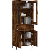  Visoka komoda dimljeni hrast 69,5x34x180 cm konstruiranog drva | shoptok.hr