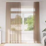 Voile zavjese s džepovima za šipke 2 kom svijetlosmeđe | Shoptok.si