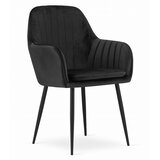 Set 2 LUGO stolice od crnog baršuna s crnim nogama | shoptok.hr
