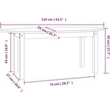 Klubska mizica bela 110x55x45 trdna borovina, (20711368) | Shoptok.si