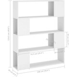 vidaXL ormarić za knjige / sobna pregrada bijeli 100 x 24 x 124 cm | shoptok.hr