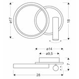  LED zidno spot svetlo MONET LED/16W/230V crna | Eponuda.com