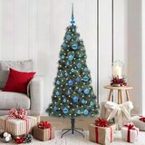 vidaXL Umjetno predsvetljeno božićno drevo s setom kroglic 150 cm | Shoptok.si
