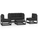 Maison Chic Seti vrtnega pohištva - Vrtna garnitura - Vrtni pohištvo set 5-delna z blazinami trdna borovina, (21814110) | Shoptok.si