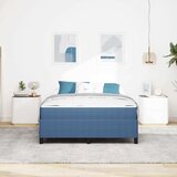  Konstrukcija postelje z vzmetnico Modra 140 x 200 cm blago, (5000127804) | Shoptok.si