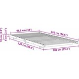  Krevetna konstrukcija Smeđa 100 x 220 cm Čvrsto borovo drvo | shoptok.hr
