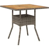  Vrtni stol s pločom od drva bagrema sivi 80x80x75 cm poliratan | shoptok.hr
