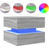 Maison Chic Klubska mizica - kavna mizica - Nizka mizica z LED lučkami siva sonoma 50x50x40 cm, (21751928) Cene