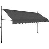 Tenda na ručno uvlačenje s LED svjetlima 400 cm antracit | shoptok.hr