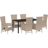  Set vrtnih stolova za objedovanje s jastučićima bež poli ratan | shoptok.hr