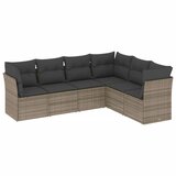  The Living Store Vrtna sedežna garnitura 6-delna z blazinami siv poli ratan - Vrtna Sedežna Garniture, (21449462) | Shoptok.si