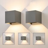 Nettlife LED stenska svetilka 5W, 2 kosa - Zunanja/notranja stenska svetilka siva, nastavljiv dvojni žarek vodotesna IP65 230V 3000K, (22136370) | Shoptok.si