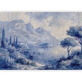  Foto tapeta - Blue Bay - Italian landscape of Lake Como painted with blue ink 350x256 Premium | shoptok.hr
