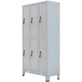 vidaXL Garderobna omara s 6 vrati jeklo 90x45x180cm siva Cene
