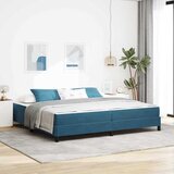 vidaXL Postelja boxspring z vzmetnico Temno modra 200 x 200 cm Žamet Cene