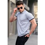 Madmext Basic Gray Polo Neck T-Shirt 5885 Cene