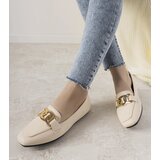 Gemre Beige loafers with a gold ornament Hashtag | Shoptok.si