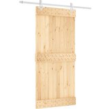  Klizna vrata s priborom za montažu 95 x 210 cm masivna borovina | shoptok.hr