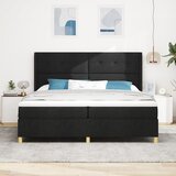 vidaXL Postelja s pomičnim dnom in vzmetnico Črna 200x200 cm Tkanina, (22050512) | Shoptok.si