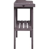  Stol za biljke s policom sivi 78x38x82,5 cm masivna jelovina | shoptok.hr