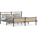 Maison Chic Kovinski posteljni okvir - Dvoposteljna postelja - Zakonska postelja brez vzmetnice sonoma hrast 183x213 cm-J44, (21759612) | Shoptok.si