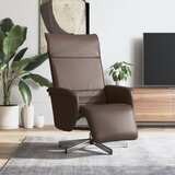 vidaXL Naslanjač z naslonom za noge, rjavo umetno usnje | Shoptok.si