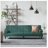 Raztegljiv kavč z naslonjali za roke temno zelen žamet | Shoptok.si