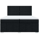 vidaXL Box spring postelja z vzmetnico črn 200x200 cm blago | Shoptok.si