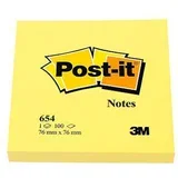Blok samolepilnih lističev 654-N, 76 x 76 mm, rumen