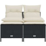  4-dijelni set vrtnih sofa od poliratana s jastucima crni | shoptok.hr