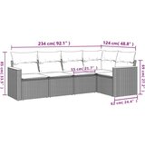  5-dijelni set vrtnih sofa s jastucima bež od poliratana | shoptok.hr