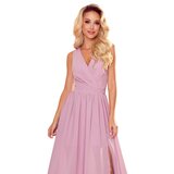 Numoco Long dress with neckline and tie | Shoptok.si