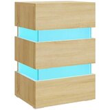 Maison Chic LED Nočna omarica - Nočna miza sonoma hrast 45x35x67 cm inženirski les, (21687328) Cene