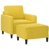 vidaXL Fotelja s tabureom žuta 60 cm baršunasta | shoptok.hr