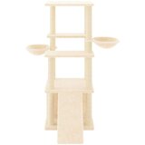 vidaXL Mačje drevo s praskalniki iz sisala krem 133 cm | Shoptok.si