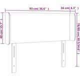  Uzglavlje smeđesivo 93x16x78/88 cm od tkanine | shoptok.hr