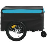 vidaXL Kolesarska prikolica črna in modra 45 kg železo | Shoptok.si