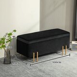  Klupa tapecirana klupa s prostorom za pohranu metal kaučukovo drvo pjena 100 x 40 x 42 cm crna | shoptok.hr