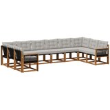 vidaXL Zunanja garnitura za sedenje 10 pcs Naravna in svetlo siva, (5000282357) | Shoptok.si