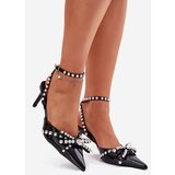 Boto Embellished Patent Heels With Open Back Black Redaine | Shoptok.si