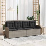 vidaXL Vrtna klop z blazino Svetlo siva Poly ratan | Shoptok.si