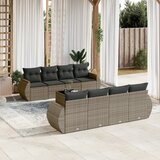 vidaXL 9-dijelni set vrtnih sofa od poliratana s jastucima sivi | shoptok.hr