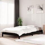 vidaXL Postelja črna 80x200 cm trdna borovina Cene