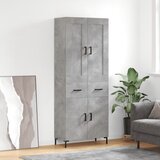 vidaXL Visoka komoda betonsko siva 69,5x34x180 cm inženirski les | Shoptok.si