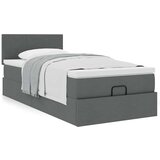 vidaXL Otomanski posteljni okvir z vzmetnico siv 90x190 cm blago | Shoptok.si