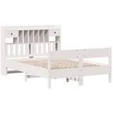  Krevet s regalom z knjige bez madraca bijeli 135x190cm borovina | shoptok.hr